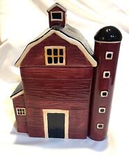 Vintage Kitchen Prairie Red Barn With Silo Cookie Jar picture