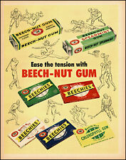 1954 Beech-Nut Gum Beechies sports activities spearmint vintage art print ad L60 picture