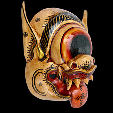 Balinese Mata Besek Mask Cyclops One Eyed Demon Bali Folk Art Hand carved wood picture