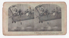 Antique 1911 Italian Captain Scelzo Airship Bombing Of Libya Stereo Card P199 picture
