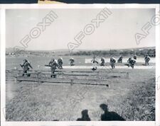1947 Ankara Turkey War School Harp Okulu Cadets on Obstacle Course Press Photo picture