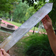 9.03lb Natural White Clear Quartz Obelisk Energy Cystal Point Wand Tower Reiki  picture