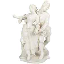 Antique & Petite German Figural Blanc de Chine Grouping, Dancing Courting Couple picture