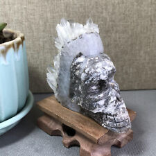 35mm Natural Vintage Hand Carved Crystal Skull cluster specimens 111g A1201 picture