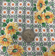 Vintage Feed Sack Fabric Yellow Daisy Red Dots 36 x 40 Varies Marks 1930s picture
