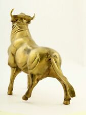 Vintage Statues Solid Brass Bull Figure Heavy Large Cattle Decoration from 1965 picture