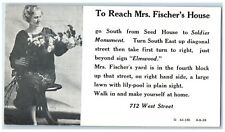 c1960's To Reach Mrs. Fischer's House Instruction Shenandoah Iowa Woman Postcard picture