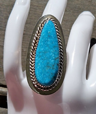 Navajo Kingman Turquoise Ring Native American Sterling Silver 925 Sz 7 Signed B picture