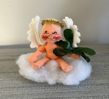 1995 AnnaLee Mobilitee Doll Vintage Christmas Angel Baby Mistletoe Fluffy Cloud picture