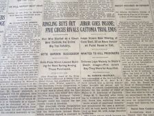 1929 SEPT 10 NEW YORK TIMES - RINGLING BUYS OUT FIVE CIRCUS RIVALS - NT 6569 picture