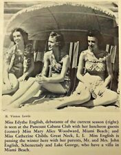 1940 Print Ad Pan Coast Cabana Club Beautiful Women Miami Beach Florida FL  picture