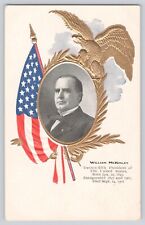 Postcard United States President William McKinley Patriotic Eagle Flag Antique picture