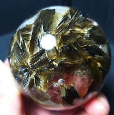 395G Natural Brown Tourmaline Unicorn Gem Mica Symbiotic Crystal Ball A3681 picture