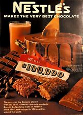 1968 Nestle's $100,000 Candy Bar Vintage Print Ad Makes The Very Best Chocolate  picture