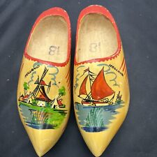 Vintage Authentic Wooden Dutch Clogs Sailboat/ Windmill Holland 9