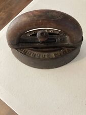 ANTIQUE S & C MFG CO. DUBUQUE, IOWA Sad Iron with Wood Curved Detachable Handle picture