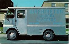 c1960s Advertising Postcard WASHINGTON LAUNDRY & CLEANERS Curteich Chrome Unused picture