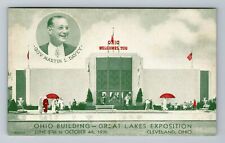 Cleveland OH-Ohio 1936 Great Lakes Expo Ohio Building Welcome Vintage Postcard picture