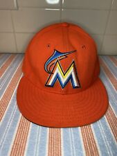 Miami Marlins New Era 59Fifty Cool Base Cap Hat Orange 7 1/8 Florida picture