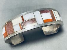 KNIFEWING SEGURA VINTAGE CHIRICAHUA CORAL PIPESTONE STERLING SILVER BRACELET picture