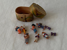 Vintage 1950s/60s Guatemala Worry Trouble Dolls Handmade Box Set Of 7 picture