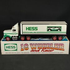 1992 Hess 18 Wheeler Truck and Porsche Racer Car in box with Lights picture