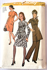 Simplicity 9013 Dress Tunic Pants Front Seam Pockets  Bust 38 picture