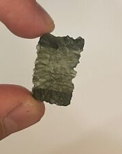 Moldavite 16.8 ct Grade A Unique Curved Piece Well Textured COA Included picture