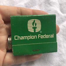 Champion Federal Vintage Green Matchbook Local Advertising picture