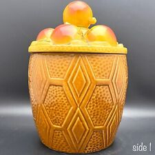 Maurice Ceramics of California Apple Basket Cookie Jar circa 80s USA 10.5