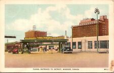 VINTAGE POSTCARD TUNNEL ENTRANCE TO DETROIT FROM WINDSOR ONTARIO CANADA c. 1940 picture
