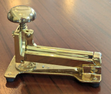 Vintage El Casco Gold Plated Stapler & Tape Dispenser Desk Set. Spain. picture
