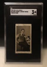1931 Wills Cinema Stars Walt Disney Mickey Mouse SGC 3 Rookie Card Tobacco Cards picture