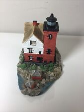HARBOUR LIGHTS COLLECTION LIGHTHOUSE #153 - ROUND ISLAND MICHIGAN HAND #ed picture