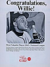 Willie Mays San Francisco Giants 1965 MVP Vintage 1966 Coke Original Print Ad picture