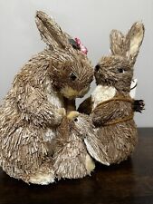 Set Two Adorable Straw Bunnies / Country Curtains/ Stockbridge MA picture