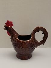 haeger pottery Rooster Pitcher Sticker And Signed 8 1/2