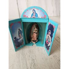 Vintage mini Virgin Mary saint religious statue box actual figurine picture