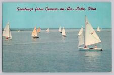 Greetings from Geneva-On-The-Lake, Ohio Postcard  Sailboats  Posted 1968 picture