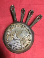 Vintage Set Of 4  Cast Iron Skillet 1995 Good Morning With The Rooster 8 1/4” picture