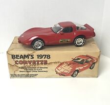 Vintage 1978 Chevy Red Corvette JIM BEAM Empty DECANTER w/Box - Porcelain USA picture