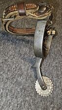Cowboy Antique Western English Horse Spur Mexican 1923 Leather Iron Steel Old picture