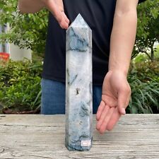 4.3LB 12.2'' Natural Moss Agate Obelisk Quartz Point Crystal Healing Decor Reiki picture