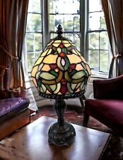 Vtg Dale Tiffany Leaded Stained Glass Lamp Antiques Roadshow Collection 14”H picture