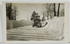 Rppc Automobile On Cleared Heavy Snow Road Jess Johnson c1946 Postcard P16 picture