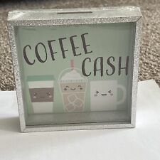 New “COFFEE CASH” Shadow Box Square Piggy Bank. Great For Crafters picture