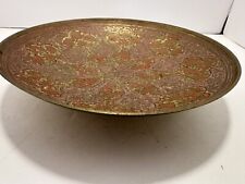 Late 20th Century Persian Etched Bowl With Enamel Accents 7.5x1.5 Antique picture