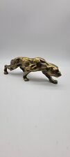Brass Cougar, Panther. Stalking. Muscular.  Vtg. Sculpture. Animal Figurine picture