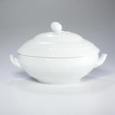 Ceralene A Raynaud Limoges Osier All White Basket Weave Rose Lg Tureen w Lid B picture