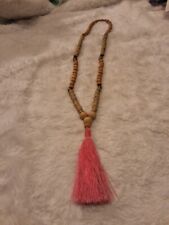 Vintage Rare Carved Wood Tibet Mala prayer healing meditation 108 Bead Necklace picture